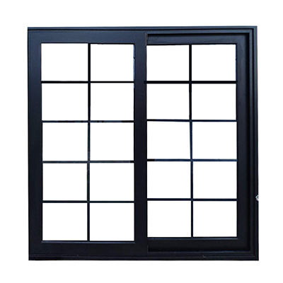 Fenêtre coulissante aluminium, avec barres de renfort en aluminium
